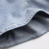 Pantalones cortos de punto vaquero estampado de talle medio
