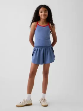 Pantalones cortos de running de secado rápido con bajo de mariposa para niños