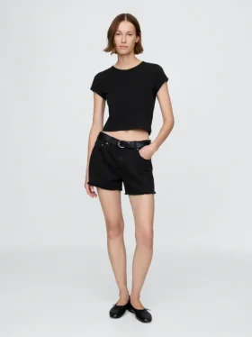Pantalones cortos de talle medio ultrasuaves y holgados con bajo recortado de 4"