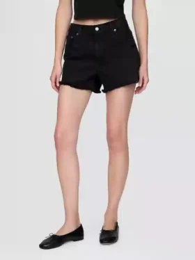 Pantalones cortos de talle medio ultrasuaves y holgados con bajo recortado de 4″