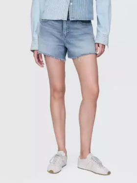 Pantalones cortos de talle medio ultrasuaves y holgados con bajo recortado de 4″