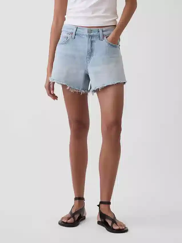 Pantalones cortos de talle medio ultrasuaves y holgados con bajo recortado de 4"