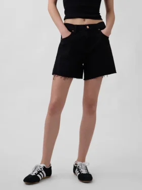 Pantalones cortos de talle medio ultrasuaves y holgados con bajo recortado de 4″