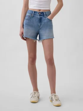 Pantalones cortos de talle medio ultrasuaves y holgados con bajo recortado de 4″
