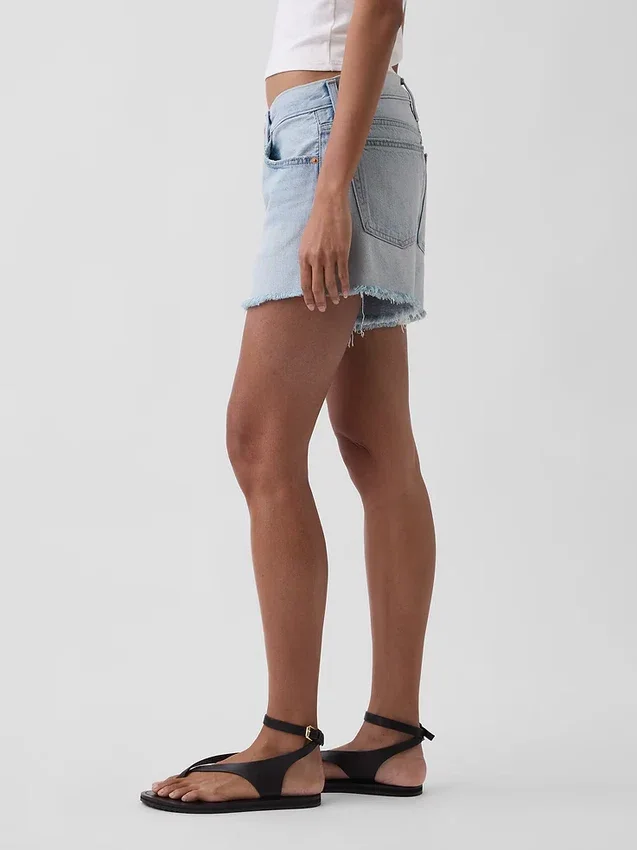 Pantalones cortos de talle medio ultrasuaves y holgados con bajo recortado de 4"