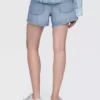 Pantalones cortos de talle medio ultrasuaves y holgados con bajo recortado de 4"