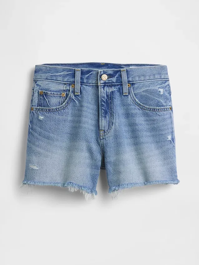 Pantalones cortos de talle medio ultrasuaves y holgados con bajo recortado de 4"