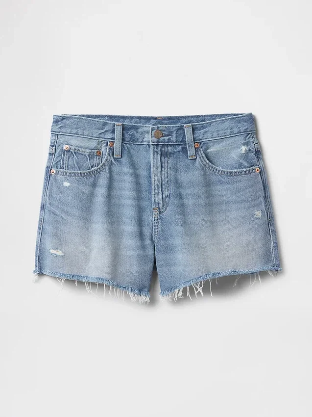 Pantalones cortos de talle medio ultrasuaves y holgados con bajo recortado de 4"