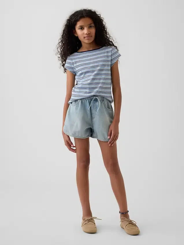 Pantalones cortos de vaquero de talle alto para niños