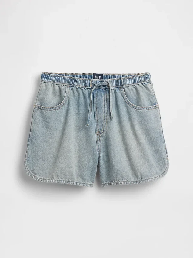 Pantalones cortos de vaquero de talle alto para niños