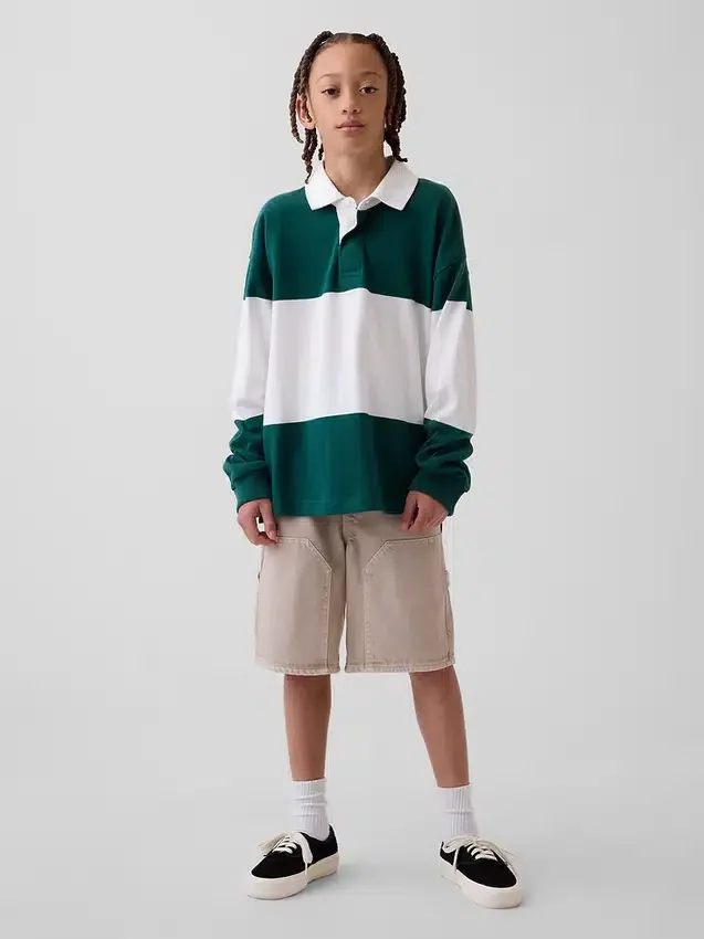 Pantalones cortos de vaquero holgados estilo carpintero para niños, inspirados en los años 90