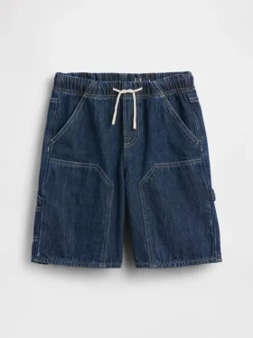 Pantalones cortos de vaquero holgados estilo carpintero para niños, inspirados en los años 90