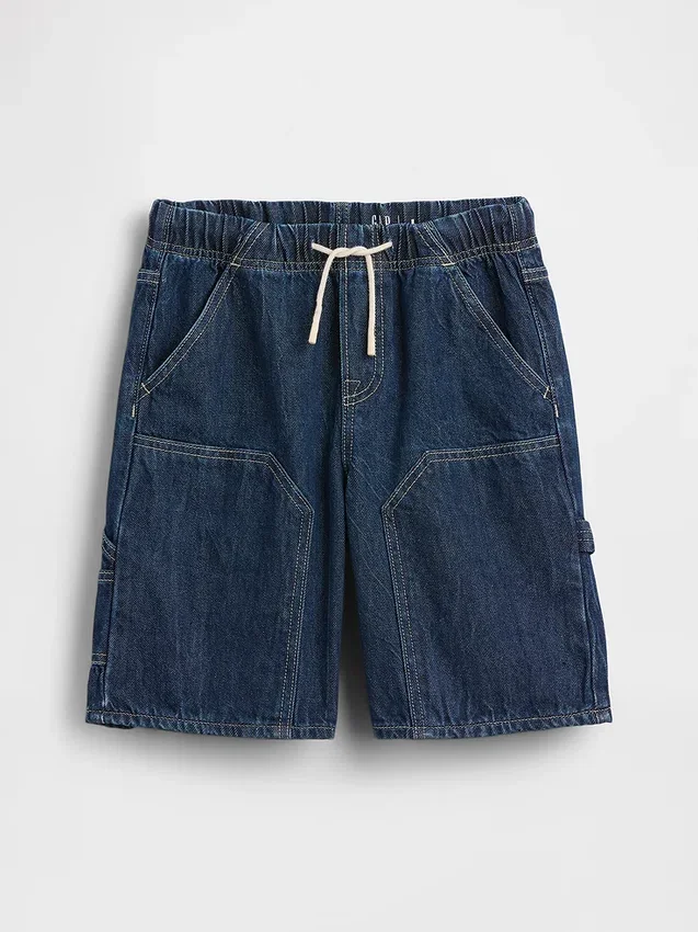 Pantalones cortos de vaquero holgados estilo carpintero para niños, inspirados en los años 90