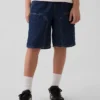 Pantalones cortos de vaquero holgados estilo carpintero para niños, inspirados en los años 90