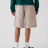 Pantalones cortos de vaquero holgados estilo carpintero para niños, inspirados en los años 90