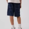 Pantalones cortos de vaquero holgados estilo carpintero para niños, inspirados en los años 90