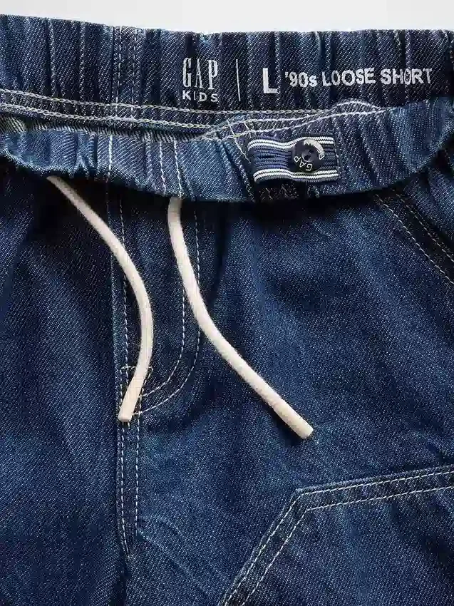 Pantalones cortos de vaquero holgados estilo carpintero para niños, inspirados en los años 90