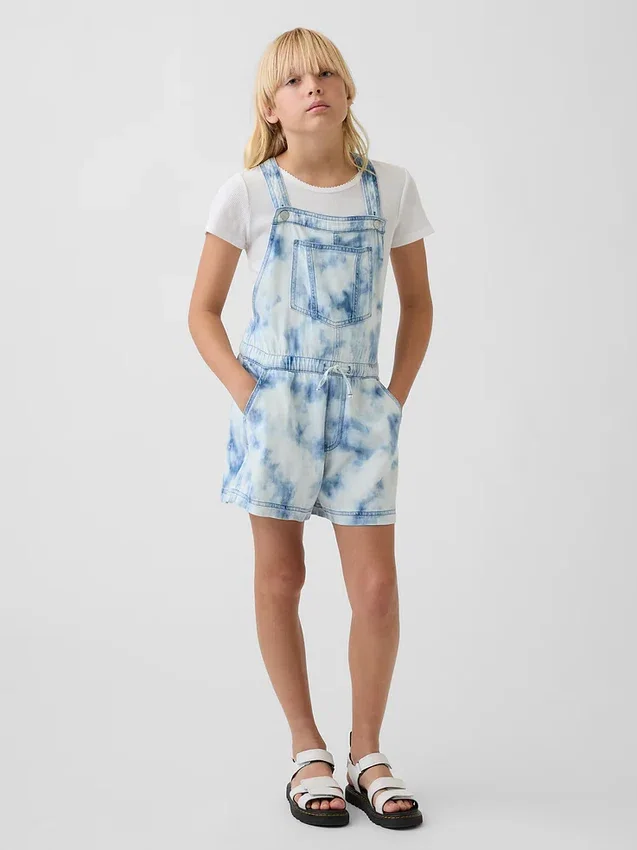 Pantalones cortos de vaquero tie-dye para niños, de corte holgado