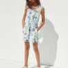 Pantalones cortos de vaquero tie-dye para niños, de corte holgado