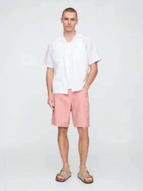 Pantalones cortos «Easy» de lino y algodón de 9"