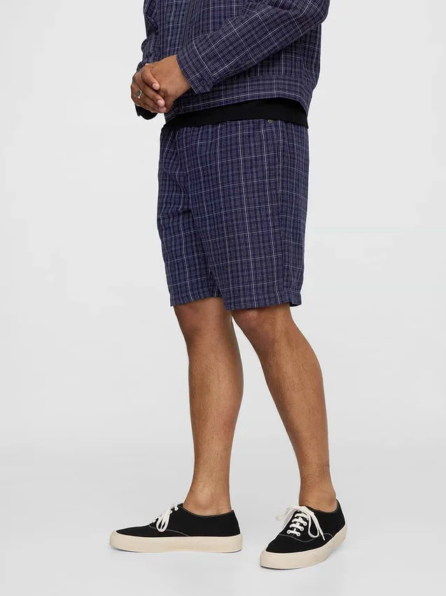 Pantalones cortos «Easy» de lino y algodón de 9"