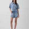 Pantalones cortos «Easy Dolphin» de denim ultrasuave de talle medio