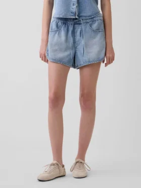 Pantalones cortos «Easy Dolphin» de denim ultrasuave de talle medio