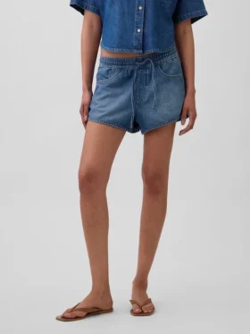 Pantalones cortos «Easy Dolphin» de denim ultrasuave de talle medio