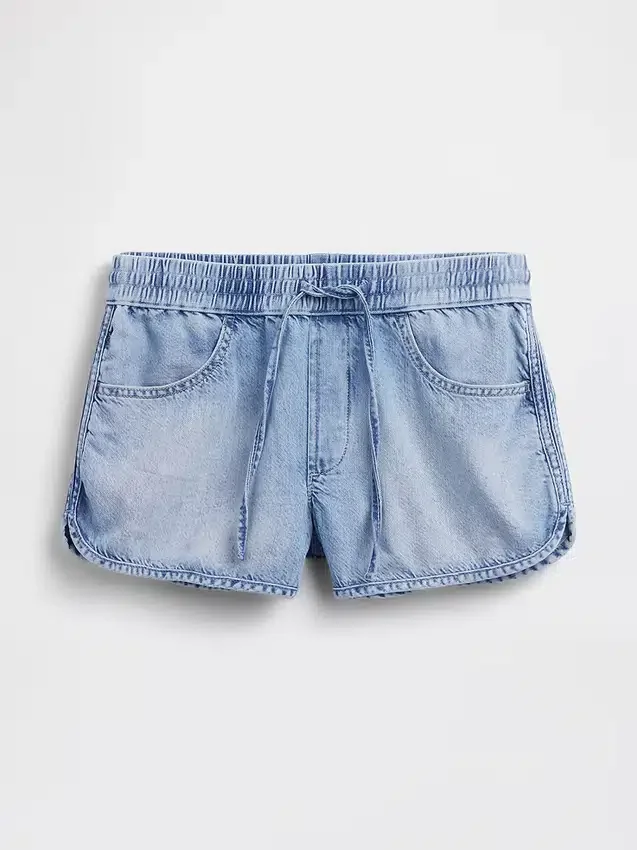 Pantalones cortos «Easy Dolphin» de denim ultrasuave de talle medio
