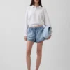 Pantalones cortos «Easy Dolphin» de denim ultrasuave de talle medio