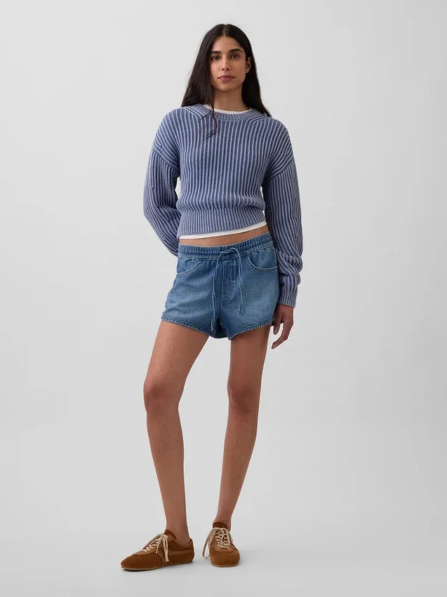 Pantalones cortos «Easy Dolphin» de denim ultrasuave de talle medio
