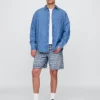 Pantalones cortos holgados de denim a cuadros estilo años 90
