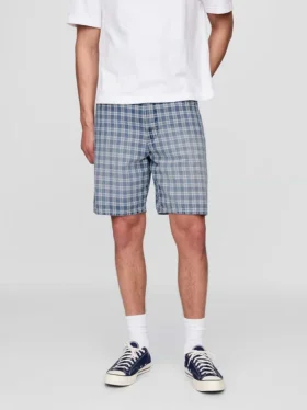 Pantalones cortos holgados de denim a cuadros estilo años 90