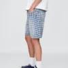 Pantalones cortos holgados de denim a cuadros estilo años 90
