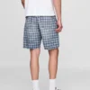 Pantalones cortos holgados de denim a cuadros estilo años 90