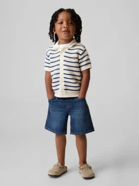 Pantalones cortos holgados de denim ultrasuaves para bebés y niños