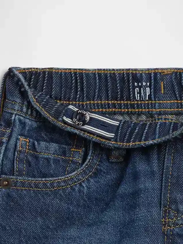 Pantalones cortos holgados de denim ultrasuaves para bebés y niños