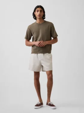Pantalones cortos holgados de mezcla de lino de 5,5"