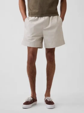 Pantalones cortos holgados de mezcla de lino de 5,5″