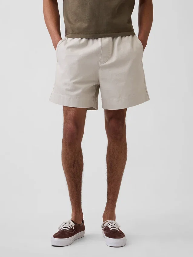 Pantalones cortos holgados de mezcla de lino de 5,5"