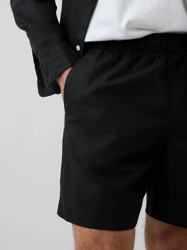 Pantalones cortos holgados de mezcla de lino de 5,5"