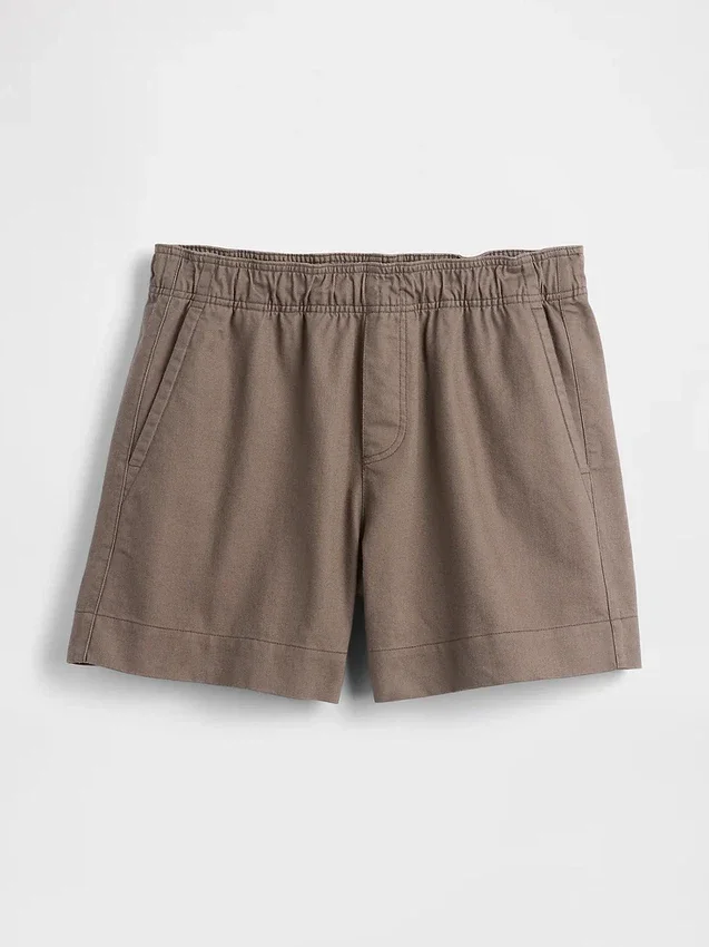 Pantalones cortos holgados de mezcla de lino de 5,5"