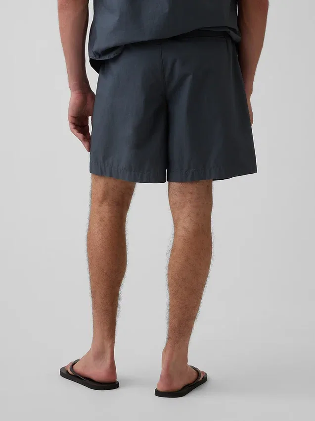 Pantalones cortos holgados de popelín de 7"