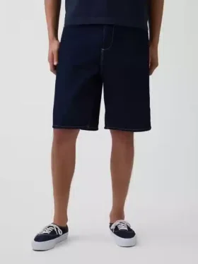 Pantalones cortos holgados de vaquero estilo carpintero de 10,5″