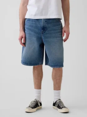 Pantalones cortos holgados de vaquero estilo carpintero de 10,5″