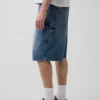 Pantalones cortos holgados de vaquero estilo carpintero de 10,5"