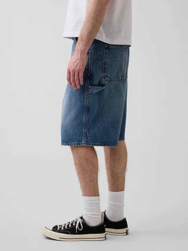 Pantalones cortos holgados de vaquero estilo carpintero de 10,5"