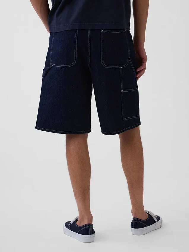 Pantalones cortos holgados de vaquero estilo carpintero de 10,5"