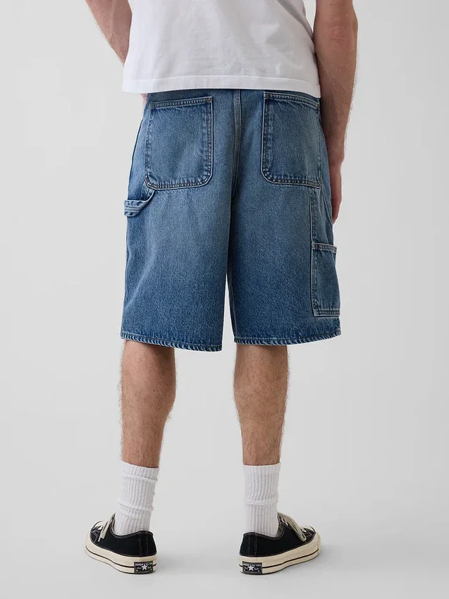 Pantalones cortos holgados de vaquero estilo carpintero de 10,5"