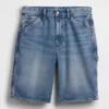 Pantalones cortos holgados de vaquero estilo carpintero de 10,5"